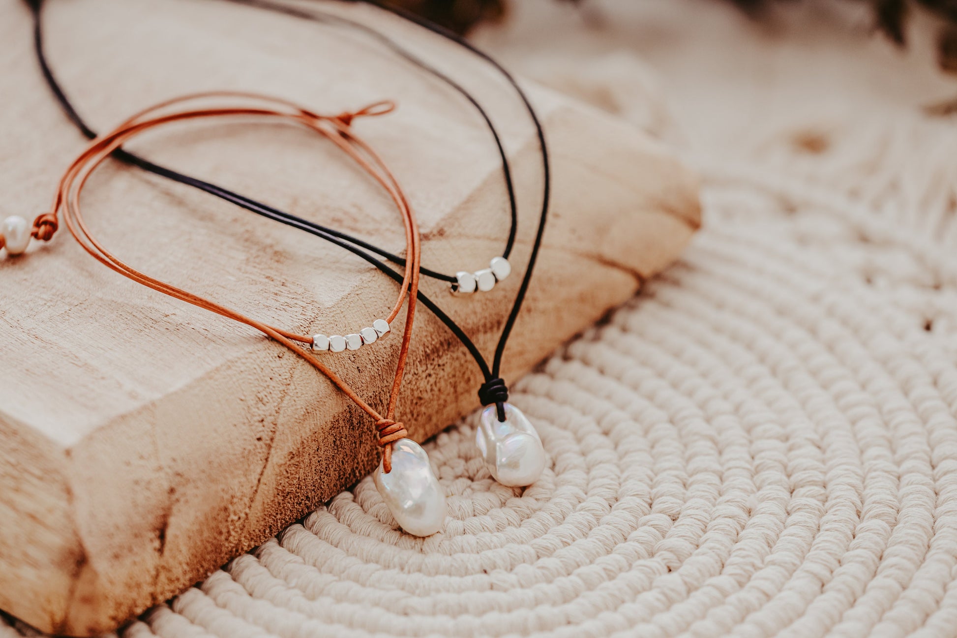 Large Flameba knotted on Leather cord