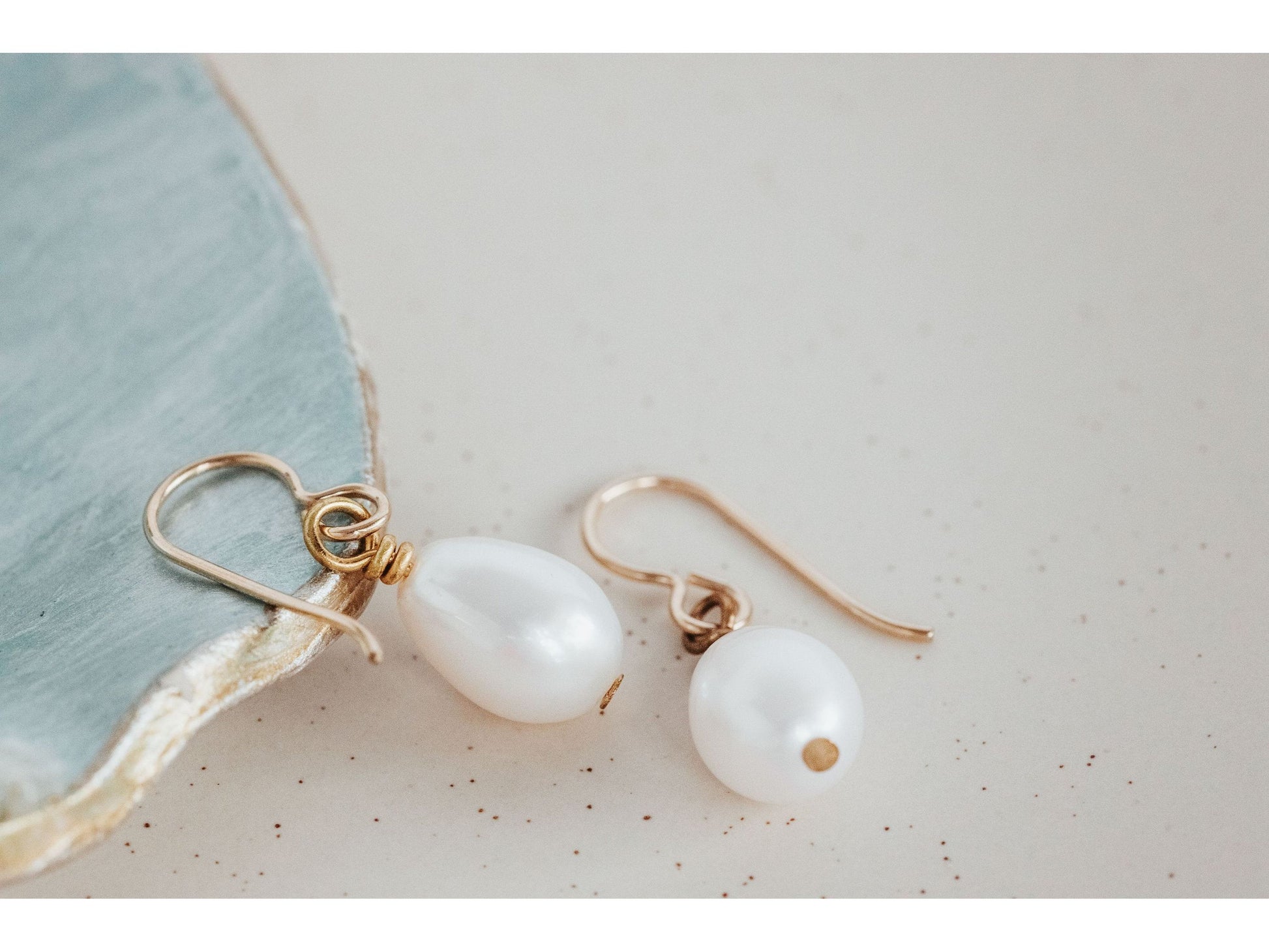 White Pearl tear drop earrings