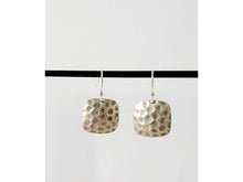 Load image into Gallery viewer, Square Hammered Metal Earrings - The Rustic Boho Chic Jewelry

