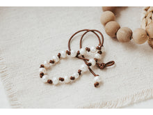 Load image into Gallery viewer, Leather and Pearl Station Necklace
