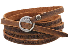 Load image into Gallery viewer, Positive Words Leather Wrap Bracelet, Unisex Couples Bracelet - The Rustic Boho Chic Jewelry
