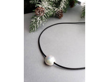 Load image into Gallery viewer, Coastal Grandmother Coin Pearl Leather necklace,Coastal Grandaughter
